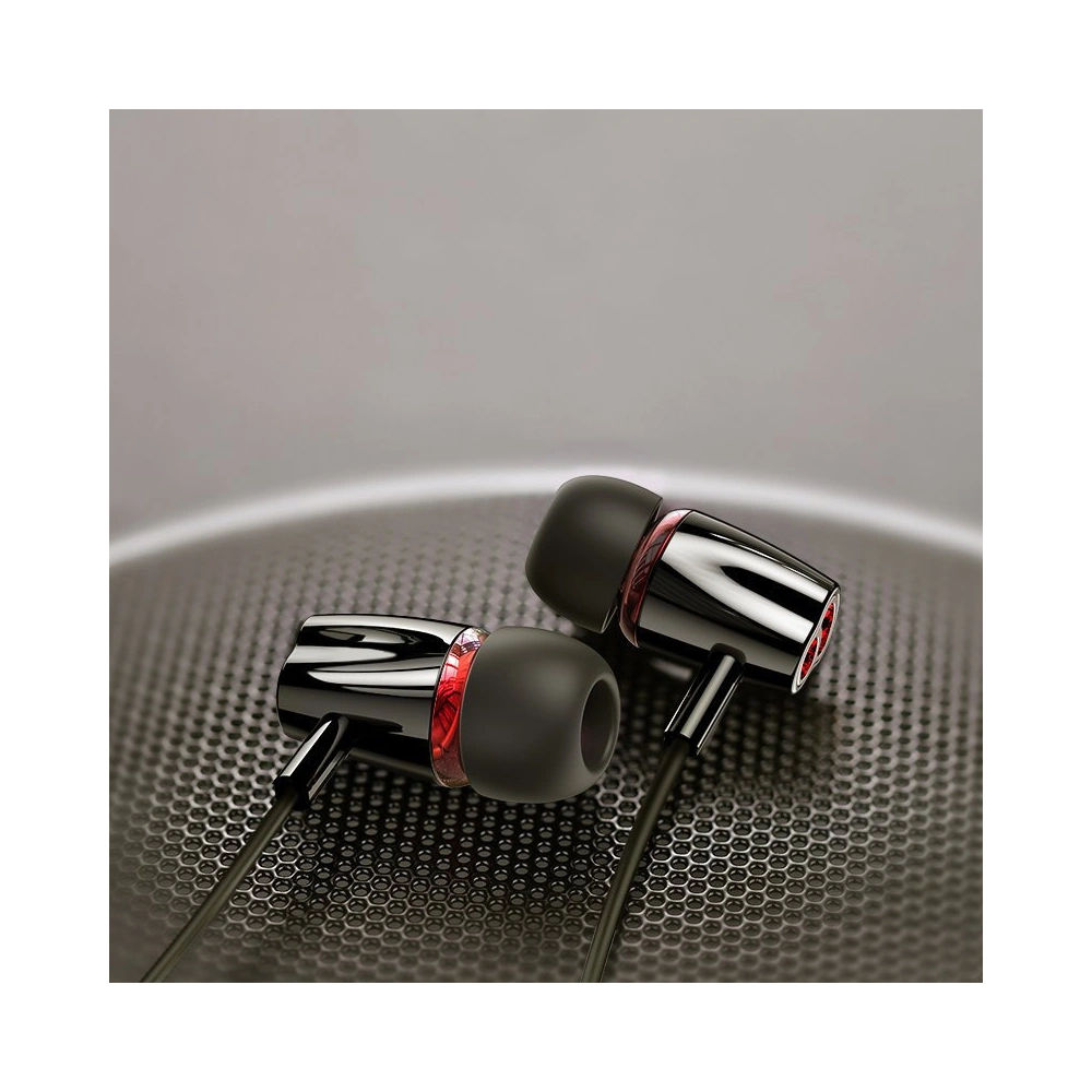 Wholesale Joyroom ear headphones 3.5mm mini jack with remote and microphone black (JR-EL114) - JYR152 - {ean13} - Hurt