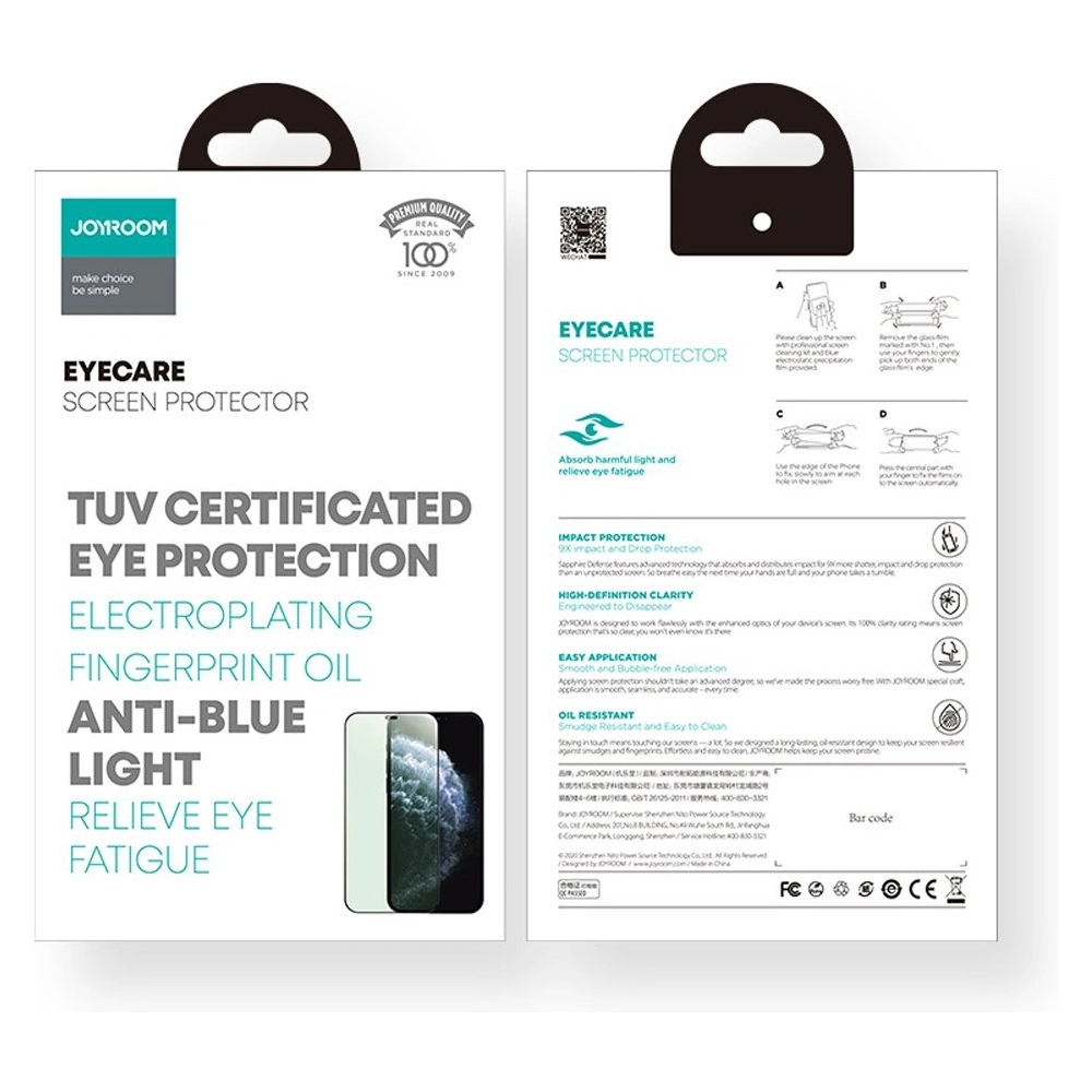 Hurtownia GSM - Gehärtetes Glas Joyroom Knight Series 2,5D Anti Blue Light Apple iPhone 12 Pro Max schwarz (JR-PF600) - JYR158 - {ean13} - Hurt