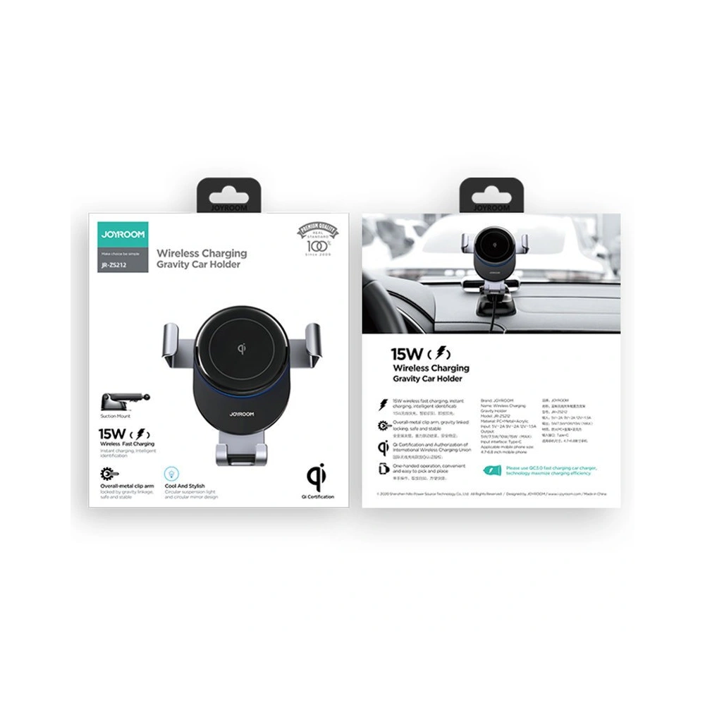 Hurtownia GSM - Autohalter mit kabellosem Ladegerät Joyroom Qi 15W für Armaturenbrett grau (JR-ZS212) - JYR174 - {ean13} - Hurt