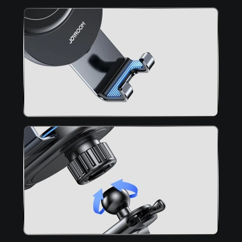 Uchwyt samochodowy z ładowarką bezprzewodową Joyroom Qi 15W na kokpit deskę rozdzielczą szary (JR-ZS212)