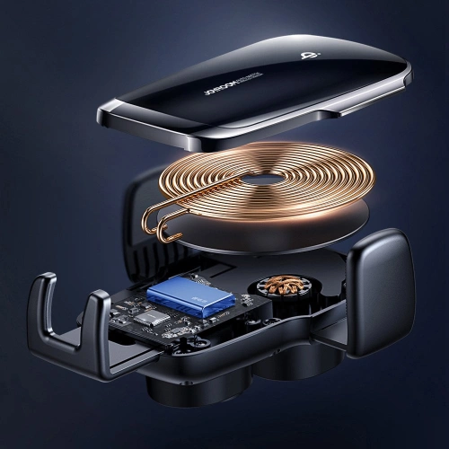 Automatyczny uchwyt samochodowy z ładowarką bezprzewodową Joyroom Qi 15W na kokpit deskę rozdzielczą czarny (JR-ZS248)