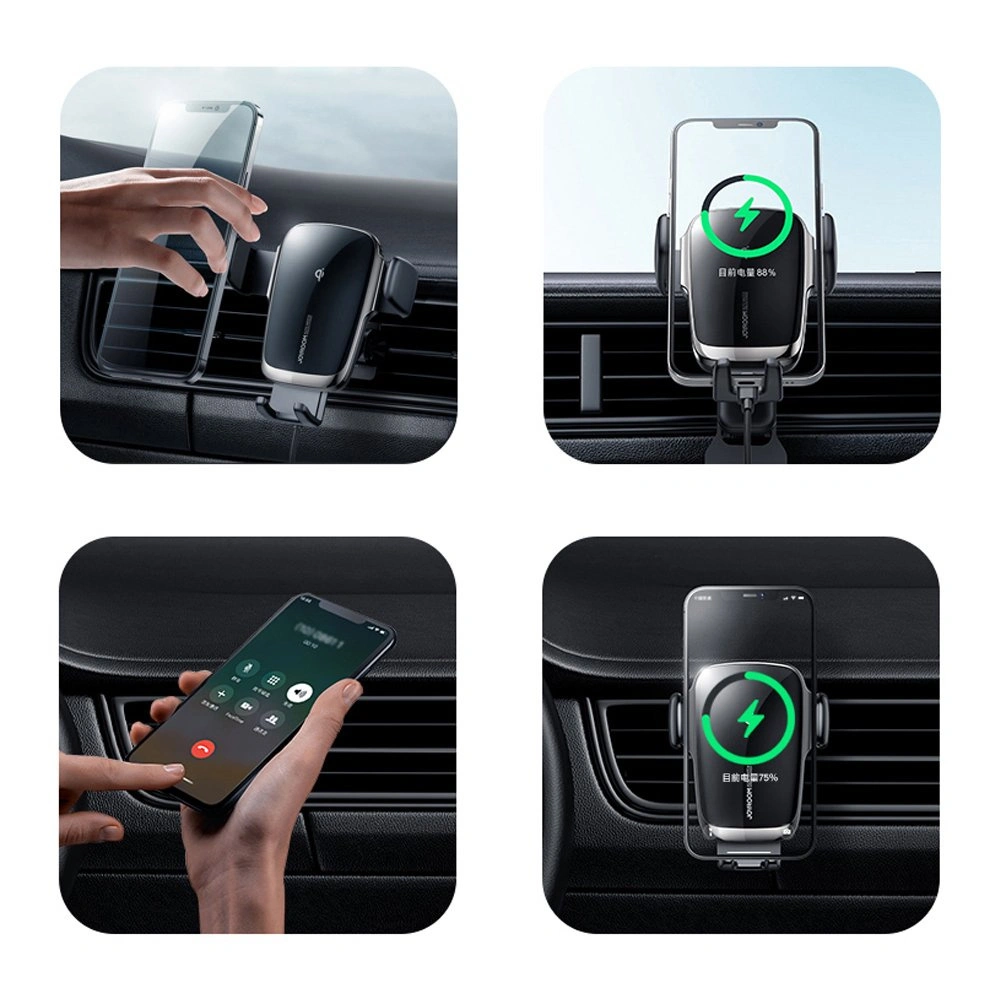 Wholesale Joyroom Qi Wireless Charger Automatic Electric Car Holder for Cockpit Dashboard Black (JR-ZS248) - JYR175 - {ean13} - Hurt