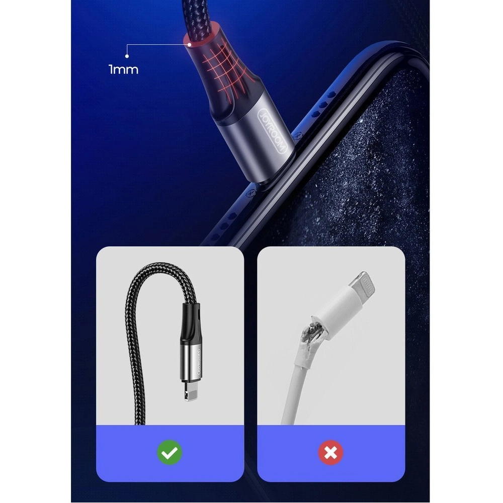 Hurtownia GSM - Kabel Joyroom USB/Lightning 3A 0,2m černý (S-0230N1) - JYR177 - {ean13} - Hurt