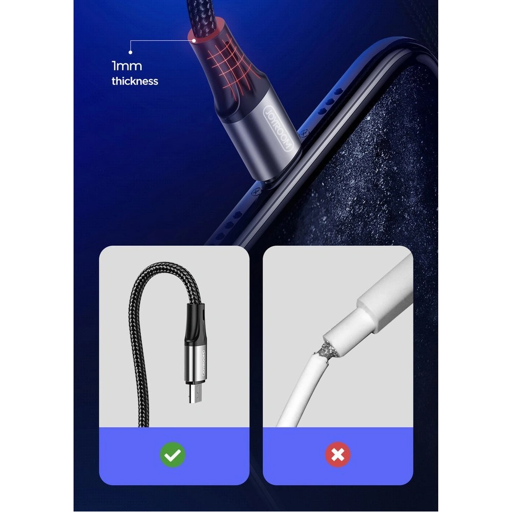 Hurtownia GSM - Cablul Joyroom USB/microUSB 3A 1,5m negru (S-1530N1) - JYR190 - {ean13} - Hurt