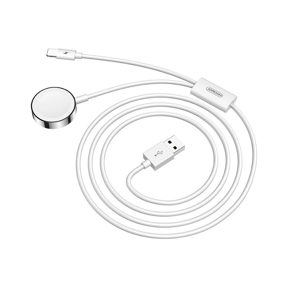 Hurtownia GSM - Cablul + încărcătorul pentru Apple Watch Joyroom 2w1 USB/Lightning 1,5m alb (S-IW002S) - JYR193 - {ean13} - Hurt