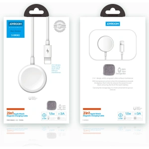 Hurtownia GSM - Kábel + töltő Apple Watch Joyroom 2w1 USB/Lightning 1,5m fehér (S-IW002S) - JYR193 - {ean13} - Hurt