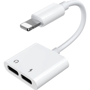 Wholesale Joyroom Lightning - 2x Lightning headphone adapter audio and charging white (S-Y104) - JYR196 - {ean13} - Hurt