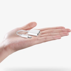 Wholesale Joyroom Lightning - 2x Lightning headphone adapter audio and charging white (S-Y104) - JYR196 - {ean13} - Hurt