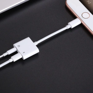 Wholesale Joyroom Lightning - 2x Lightning headphone adapter audio and charging white (S-Y104) - JYR196 - {ean13} - Hurt