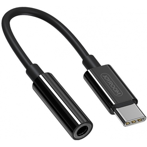 Joyroom Distributor - 6941237103369 - JYR197 - Joyroom headphone adapter 3.5mm mini jack (female) - USB-C (male) black (SH-C1) - B2B homescreen