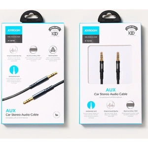Hurtownia GSM - Audio kábel Joyroom AUX 3,5mm mini jack 1m fekete (SY-10A1) - JYR199 - {ean13} - Hurt