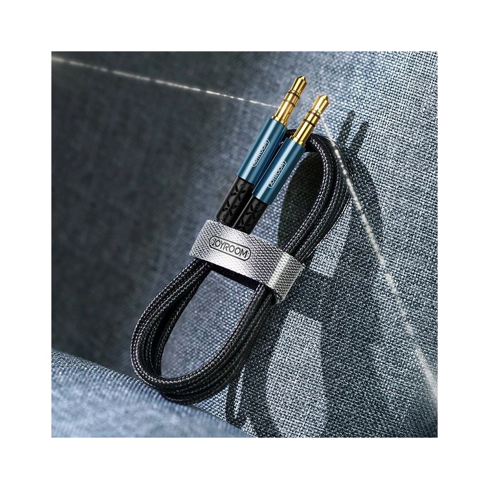 Hurtownia GSM - Kabel audio Joyroom AUX 3,5mm mini jack 1,5m tmavě modrý (SY-15A1) - JYR202 - {ean13} - Hurt