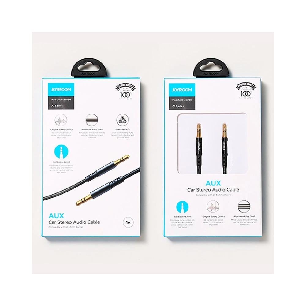 Hurtownia GSM - Kabel audio Joyroom AUX 3,5mm mini jack 1,5m tmavě modrý (SY-15A1) - JYR202 - {ean13} - Hurt