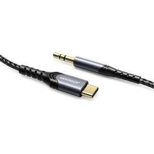 Wholesale Joyroom AUX stereo audio cable 3.5 mm mini jack - USB-C for tablet phone 1 m black (SY-A03) - JYR204 - {ean13} - Hurt