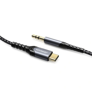 Wholesale Joyroom AUX stereo audio cable 3.5 mm mini jack - USB-C for tablet phone 2 m black (SY-A03) - JYR205 - {ean13} - Hurt
