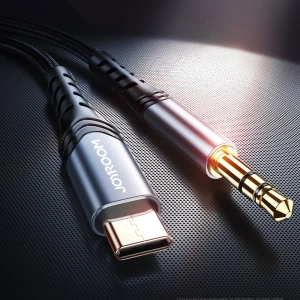 Wholesale Joyroom AUX stereo audio cable 3.5 mm mini jack - USB-C for tablet phone 2 m black (SY-A03) - JYR205 - {ean13} - Hurt