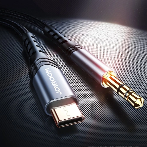 Kabel audio Joyroom AUX 3,5mm mini jack/USB-C 2m czarny (SY-A03)