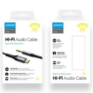Wholesale Joyroom AUX stereo audio cable 3.5 mm mini jack - USB-C for tablet phone 2 m black (SY-A03) - JYR205 - {ean13} - Hurt