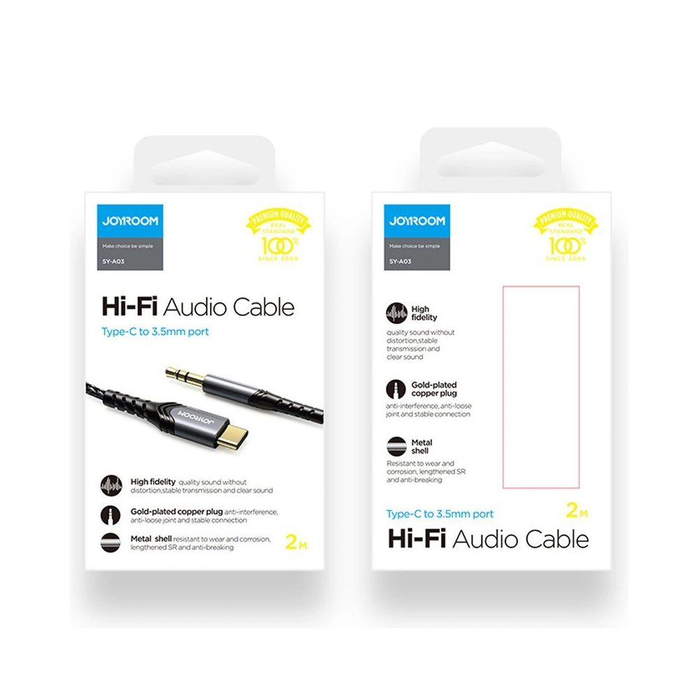 Hurtownia GSM - Audio-Kabel Joyroom AUX 3,5mm Mini-Klinke/USB-C 2m schwarz (SY-A03) - JYR205 - {ean13} - Hurt