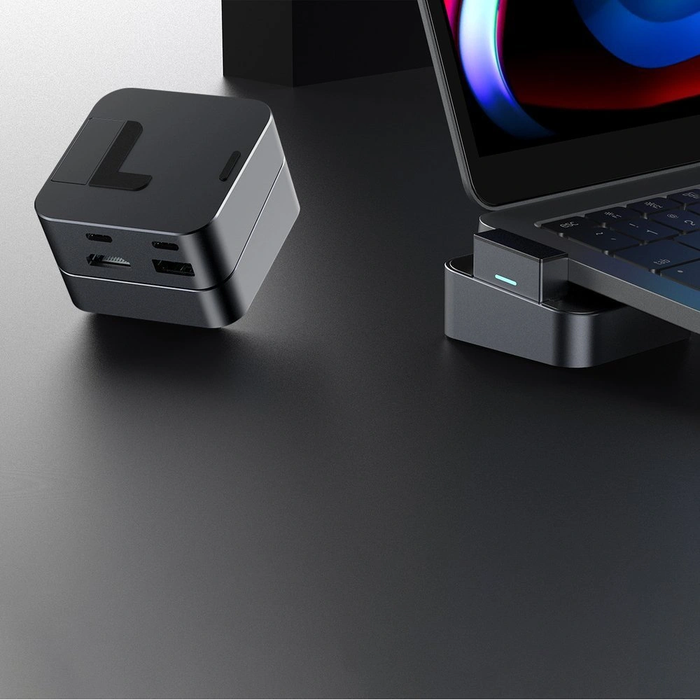 Hurtownia GSM - HUB Joyroom USB-C - USB 3.0/RJ45/HDMI/USB-C/Thunderbolt pro Apple MacBook Pro šedý (S-H121 Gray) - JYR212 - {ean13} - Hurt