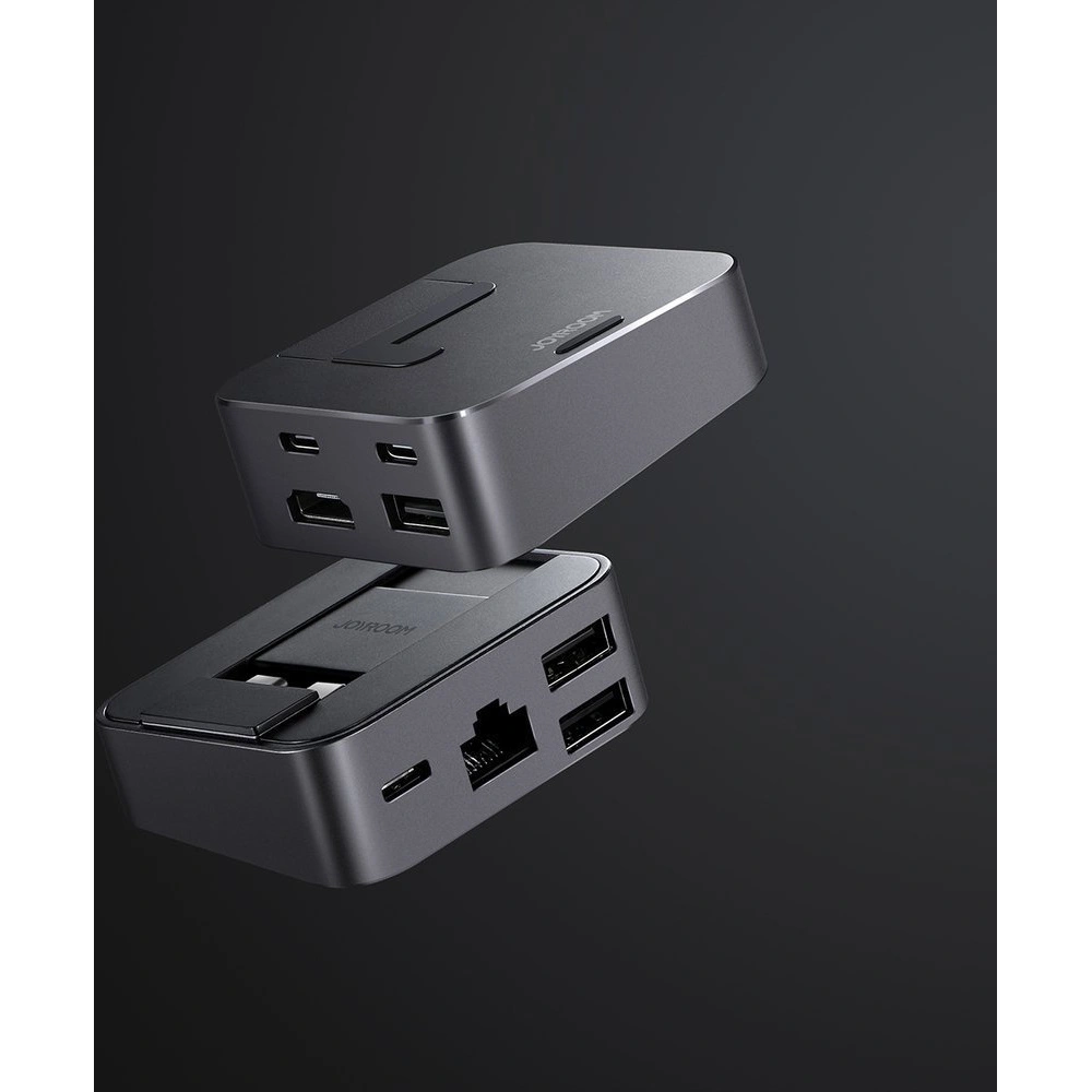 Hurtownia GSM - HUB Joyroom USB-C - USB 3.0/RJ45/HDMI/USB-C/Thunderbolt pro Apple MacBook Pro šedý (S-H121 Gray) - JYR212 - {ean13} - Hurt