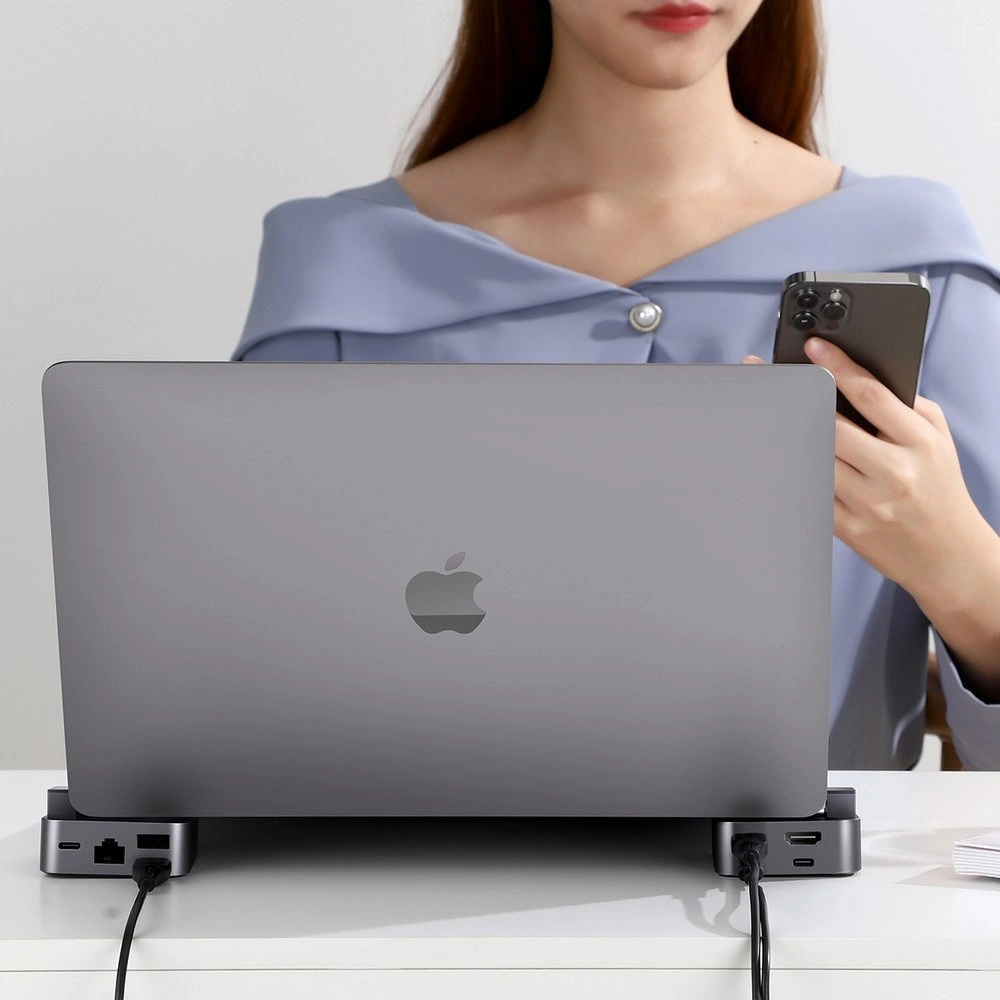 Hurtownia GSM - HUB Joyroom USB-C - USB 3.0/RJ45/HDMI/USB-C/Thunderbolt pro Apple MacBook Pro šedý (S-H121 Gray) - JYR212 - {ean13} - Hurt