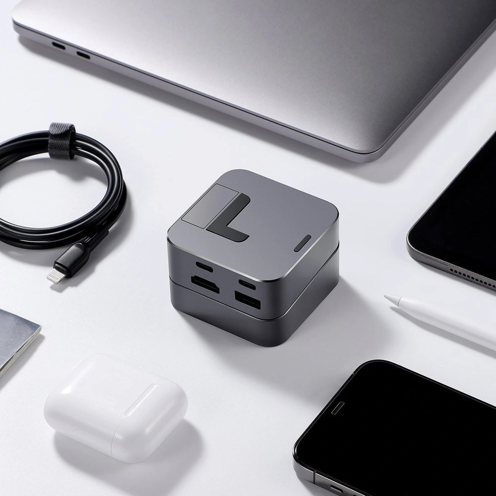 Hurtownia GSM - HUB Joyroom USB-C - USB 3.0/RJ45/HDMI/USB-C/Thunderbolt pro Apple MacBook Pro šedý (S-H121 Gray) - JYR212 - {ean13} - Hurt