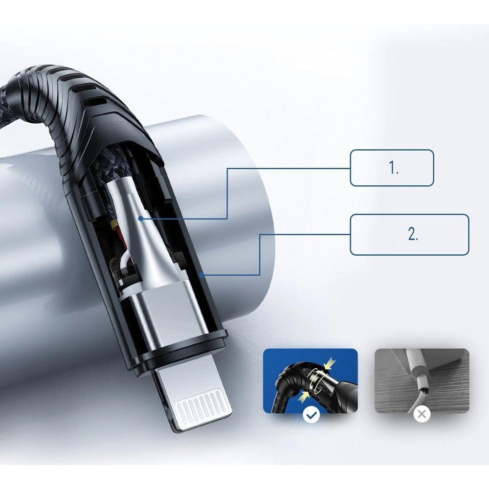 Hurtownia GSM - Kabel Joyroom MFI USB/Lightning 2,1A 20W 1,2m černý (ST-C04) - JYR213 - {ean13} - Hurt