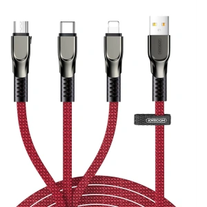 Hurtownia GSM - Kábel Joyroom 3w1 USB-Lightning/microUSB/USB-C 3,5A 480 Mbps 1,3m piros (S-1335K4) - JYR215 - {ean13} - Hurt