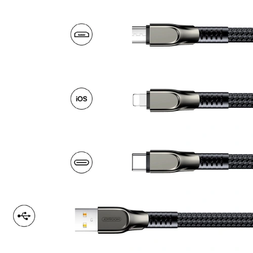 Kabel Joyroom 3w1 USB-Lightning/microUSB/USB-C 3,5A 480 Mbps 1,3m czerwony (S-1335K4)