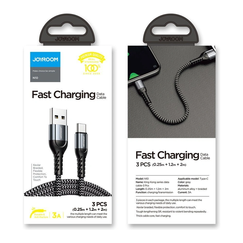 Hurtownia GSM - Kabelset Joyroom N10 King Kong Series USB/Lightning (0.25m + 1.2m + 2m) 2,4A rot [3 PACK] - JYR217 - {ean13} - Hurt