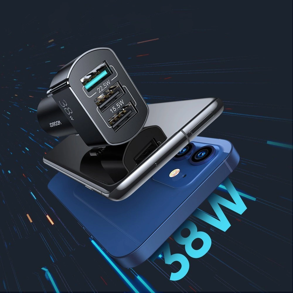 Hurtownia GSM - Autós töltő Joyroom QC 3.0 4,5A 38W 3x USB fekete (C-A19 fekete) - JYR226 - {ean13} - Hurt