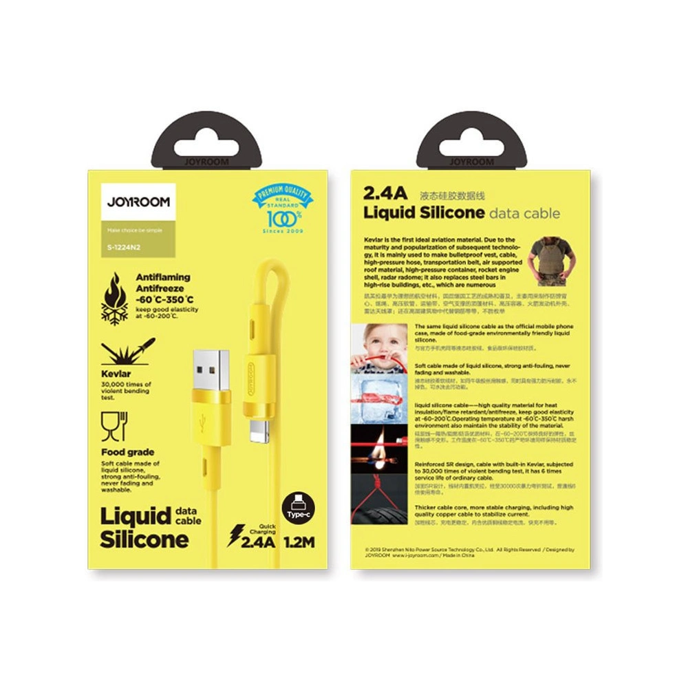 Hurtownia GSM - Kábel Joyroom USB/USB-C 2,4A 1,2m sárga (S-1224N2 Yellow) - JYR238 - {ean13} - Hurt