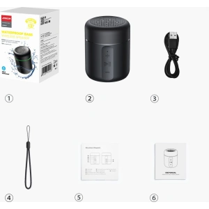 Wholesale Joyroom 5W wireless Bluetooth speaker black (JR-ML02) - JYR242 - {ean13} - Hurt
