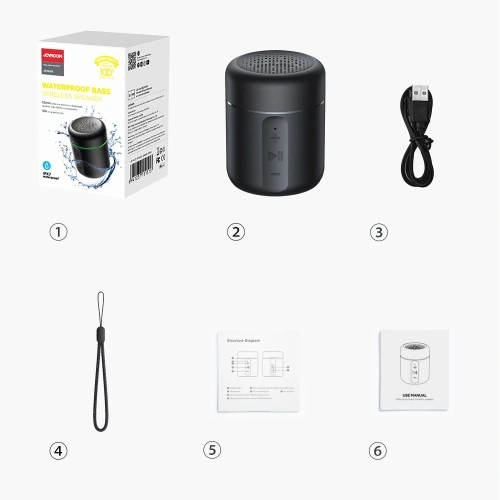 Bezprzewodowy głośnik Joyroom 5W Bluetooth czarny (JR-ML02)