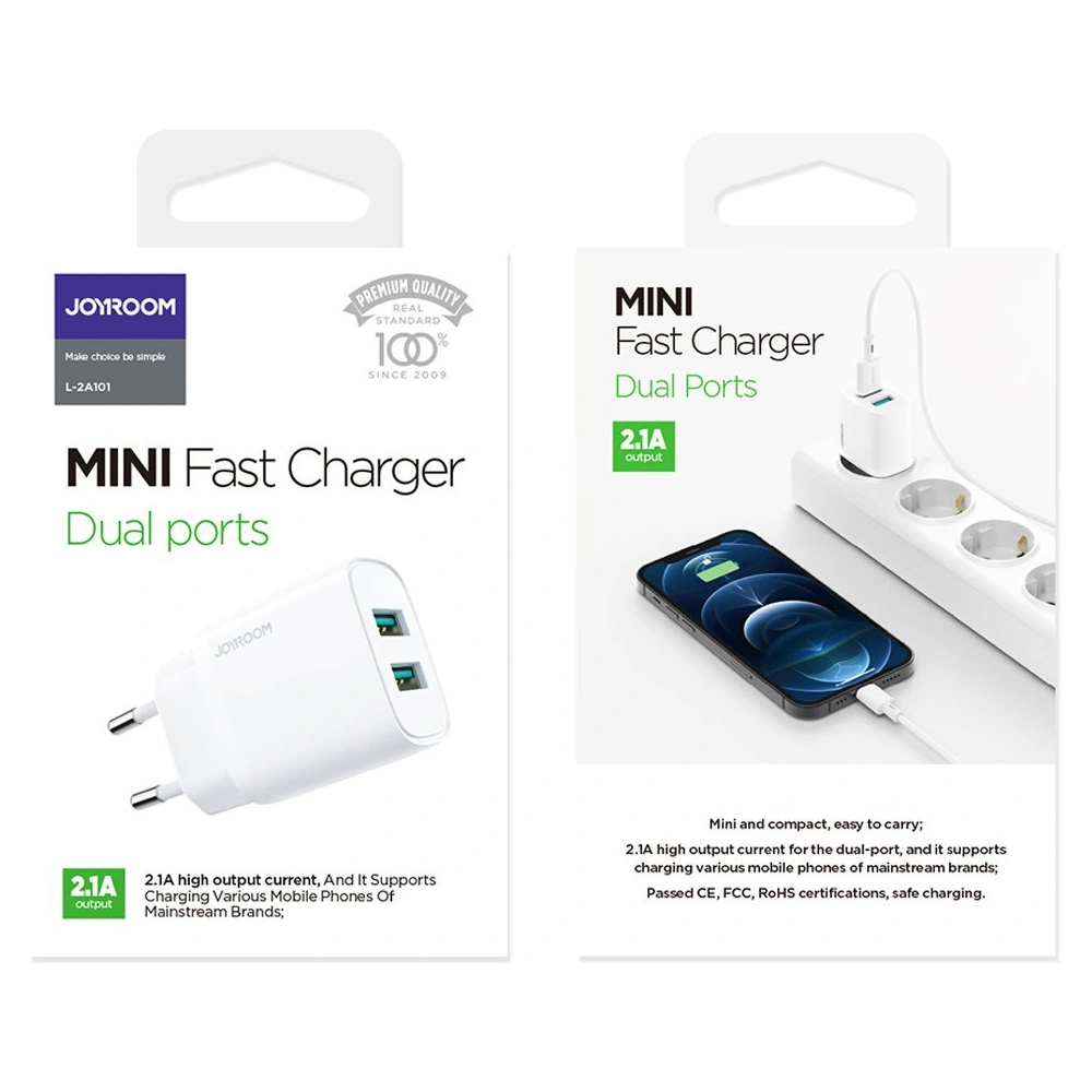 Hurtownia GSM - Síťová nabíječka Joyroom 2x USB 2,1 A bílá (L-2A101) - JYR244 - {ean13} - Hurt