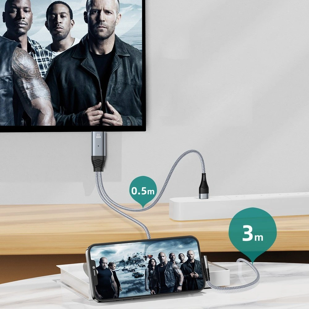 Wholesale Joyroom Lightning to HDMI 4K@60Hz adapter screen mirroring gray (SY-35L1) - JYR245 - {ean13} - Hurt