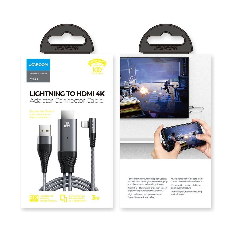 Hurtownia GSM - Adapter Joyroom Lighning/HDMI 4K@60Hz grau (SY-35L1) - JYR245 - {ean13} - Hurt