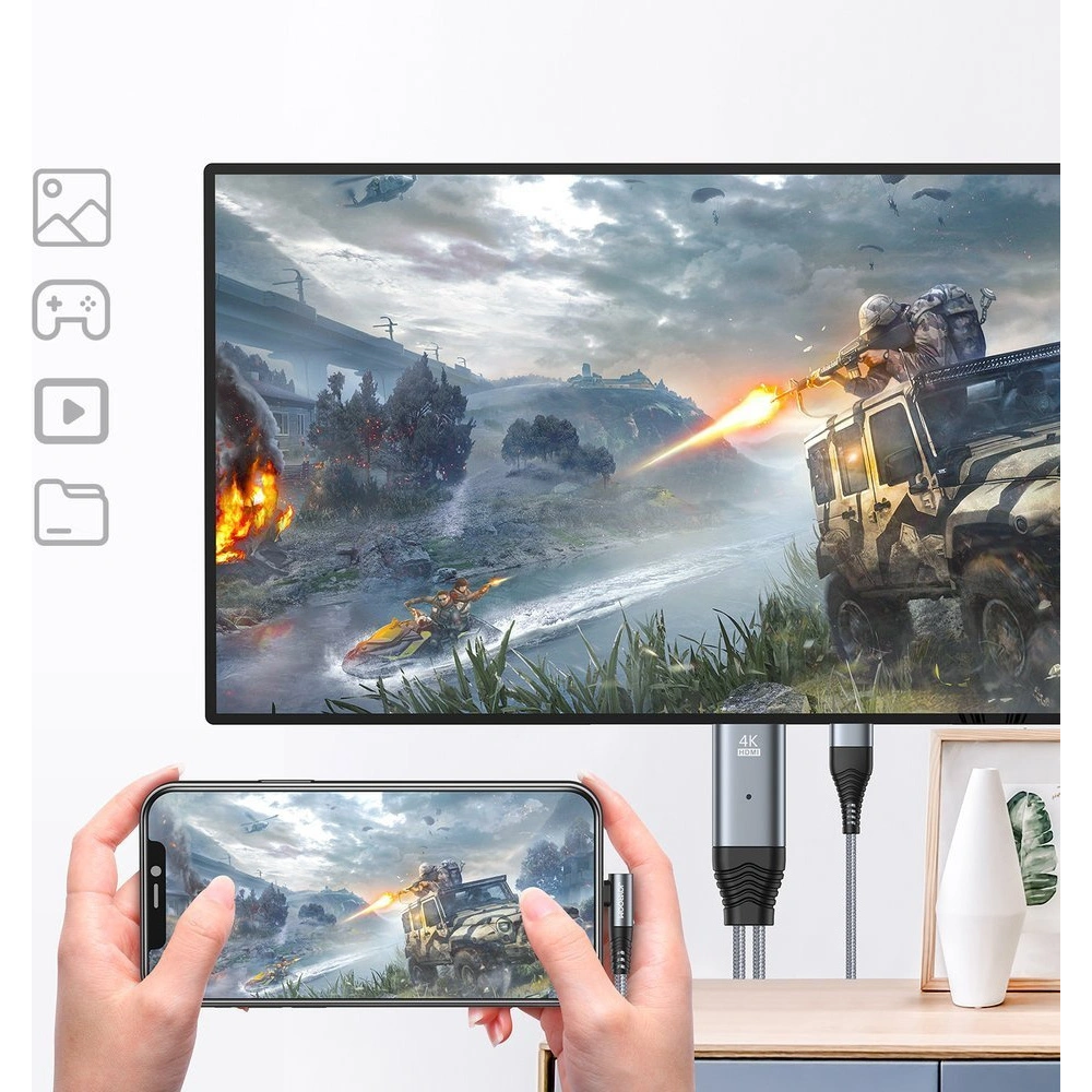 Wholesale Joyroom Lightning to HDMI 4K@60Hz adapter screen mirroring gray (SY-35L1) - JYR245 - {ean13} - Hurt