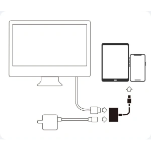 Hurtownia GSM - Adapter Joyroom Lightning (férfi)/HDMI (női) + Lightning (női) FullHD 1080p 60Hz fehér (S-H141 white) - JYR250 - {ean13} - Hurt