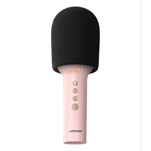 Bezprzewodowy mikrofon do karaoke Joyroom z głośnikiem Bluetooth 5.0 1200mAh różowy (JR-MC5 Pink)