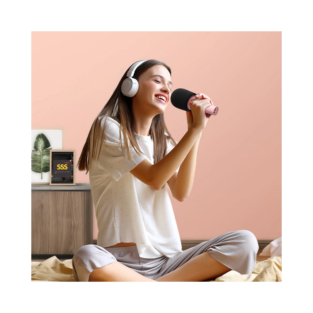 Hurtownia GSM - Vezeték nélküli karaoke mikrofon Joyroom Bluetooth 5.0 1200mAh hangszóróval rózsaszín (JR-MC5 Pink) - JYR296 - {ean13} - Hurt