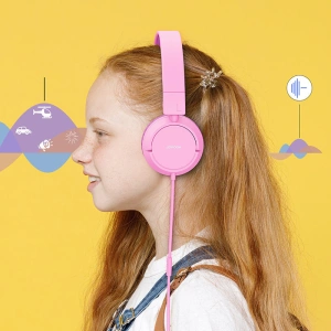 Hurtownia GSM - Sluchátka na uši Joyroom 3,5mm mini jack dětské růžové (JR-HC1 pink) - JYR297 - {ean13} - Hurt