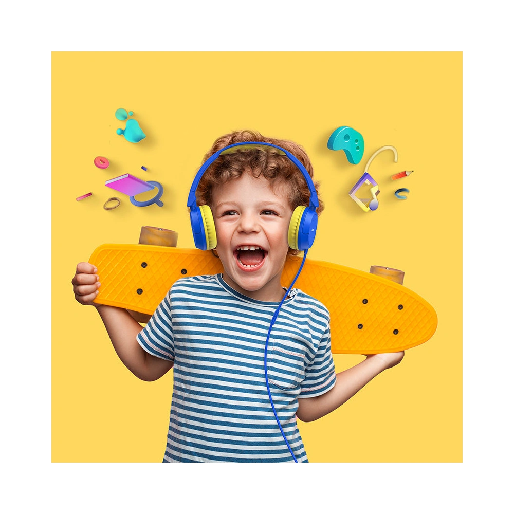 Wholesale Joyroom on-ear headphones 3.5mm mini jack for children kids blue (JR-HC1 blue) - JYR298 - {ean13} - Hurt