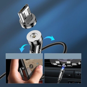 Hurtownia GSM - Mágneses kábel Joyroom 3w1 USB-Lightning/USB-C/microUSB 2,4A töltéshez 1,2m fekete (S-1224X2 LCM fekete) - JYR299 - {ean13} - Hurt