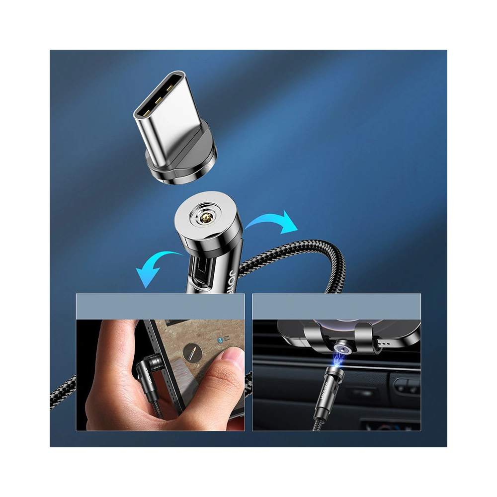 Hurtownia GSM - Magnetisches Kabel Joyroom 3w1 USB-Lightning/USB-C/microUSB zum Laden 2,4A 1,2m schwarz (S-1224X2 LCM black) - JYR299 - {ean13} - Hurt