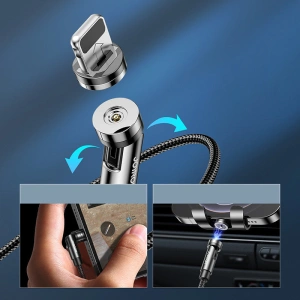 Hurtownia GSM - Mágneses kábel Joyroom 3w1 USB-Lightning/USB-C/microUSB 2,4A töltéshez 1,2m fekete (S-1224X2 LCM fekete) - JYR299 - {ean13} - Hurt