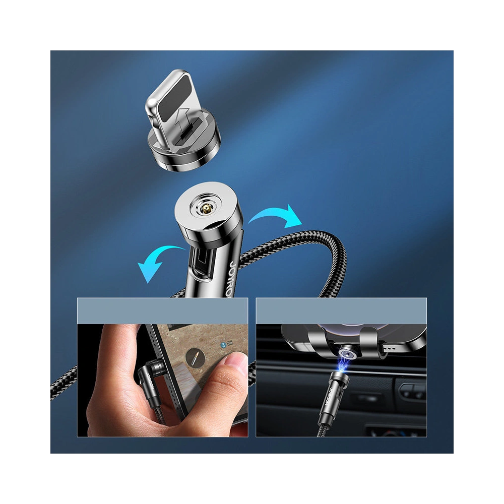 Hurtownia GSM - Magnetický kabel Joyroom 3w1 USB-Lightning/USB-C/microUSB pro nabíjení 2,4A 1,2m černý (S-1224X2 LCM black) - JYR299 - {ean13} - Hurt