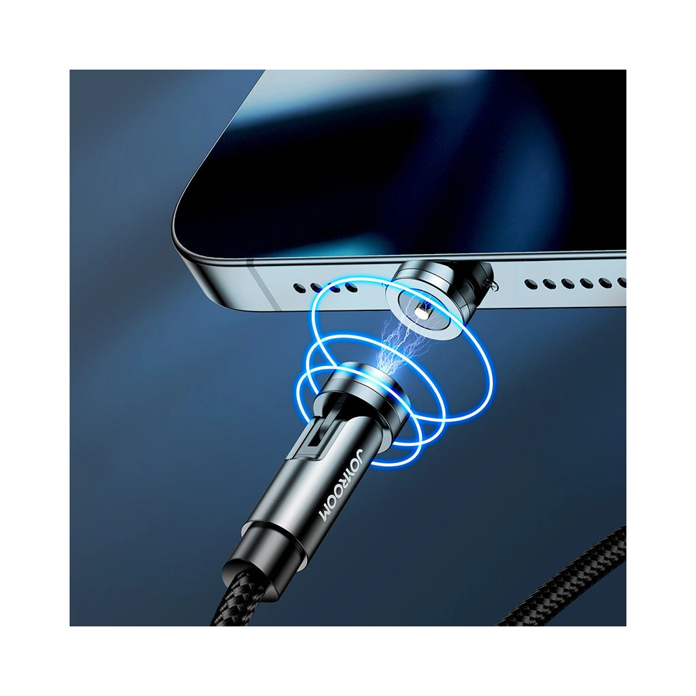 Hurtownia GSM - Magnetický kabel Joyroom 3w1 USB-Lightning/USB-C/microUSB pro nabíjení 2,4A 1,2m černý (S-1224X2 LCM black) - JYR299 - {ean13} - Hurt