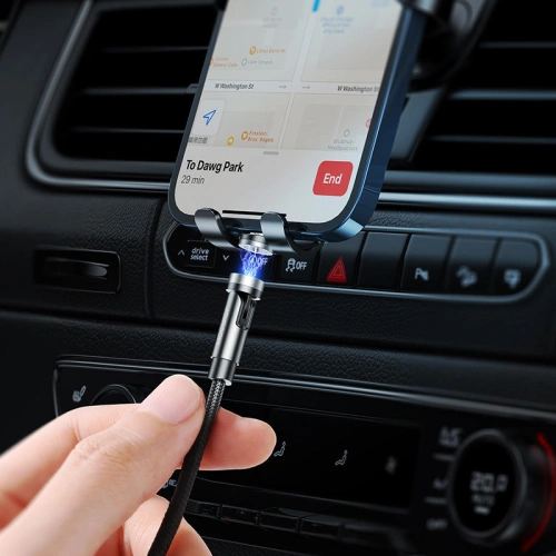 Kabel magnetyczny Joyroom 3w1 USB-Lightning/USB-C/microUSB do ładowania 2,4A 1,2m czarny (S-1224X2 LCM black)